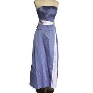 Private Collection Strapless Formal Satin Gown Maxi Periwinkle Size 10